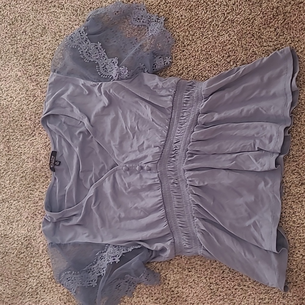 Willow Contemporary Top in Dusty Blue